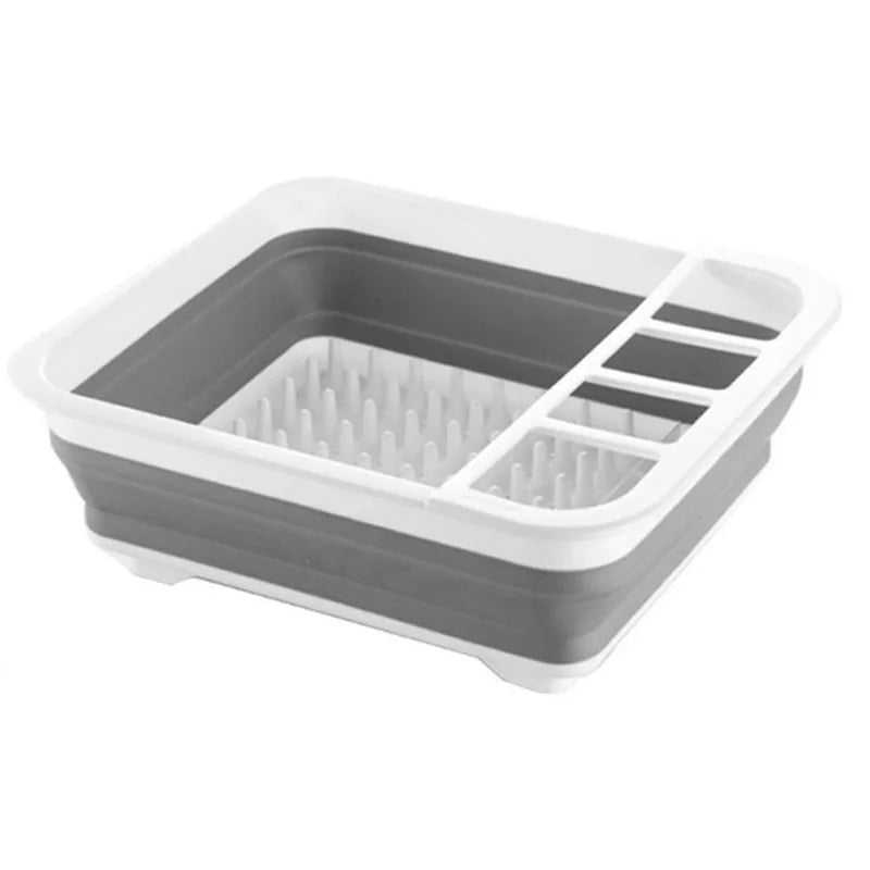 2024 Trade Guarantee Household Kitchen Tools Silicone Dish Drying Rack Kitchen Self Draining Kitchen Storage