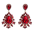 Fashion Jewelry Boho Vintage Red Rhinestone Drill Dangle Earrings Luxury Jewelry Pendant Earrings for Women MegaBDM