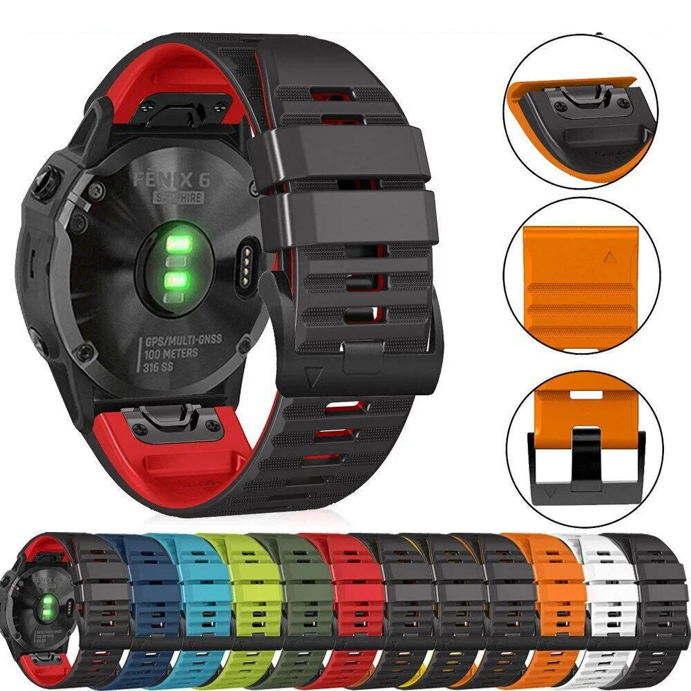 ShanHai Quickfit 26 22mm Strap for Garmin Approach S70 47mm S62 Fenix 7X 7 6X Pro 5X 5Plus Band Silicone Wristband Bracelet