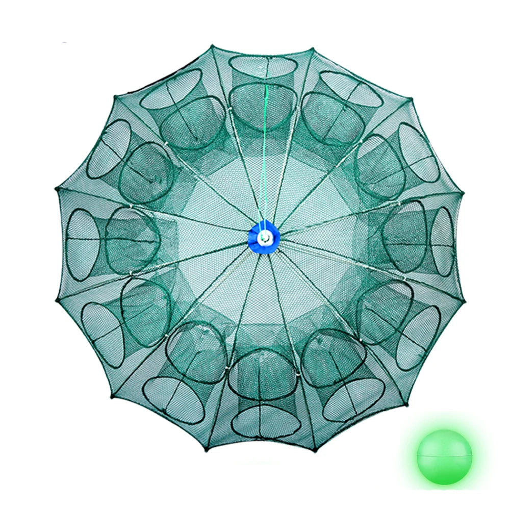 Folded Portable 4-6-8-10-12-16-20-24 Hole Automatic Fishing Shrimp Trap Fishing Net