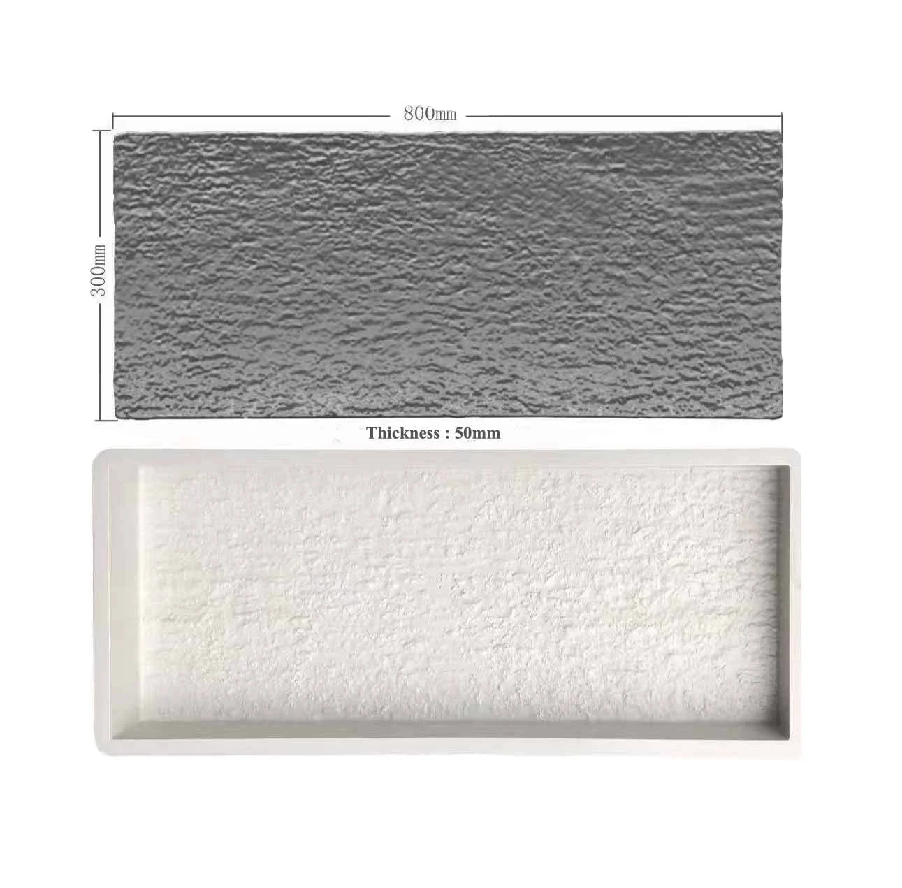 New Rectangle Precast Garden Concrete Rock Stone Pavement Tile Cement Plastic Mold
