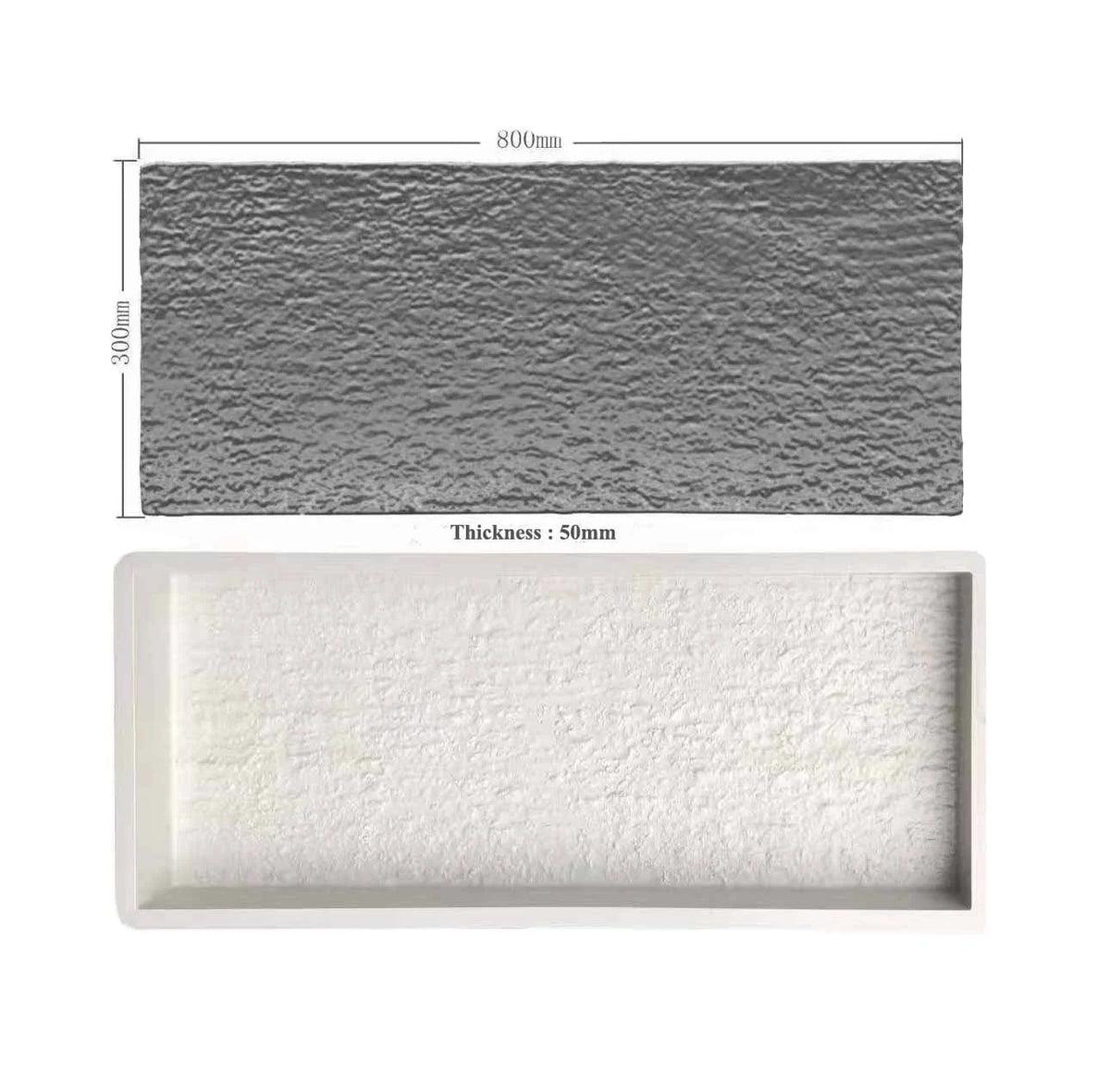 New Rectangle Precast Garden Concrete Rock Stone Pavement Tile Cement Plastic Mold MegaBDM