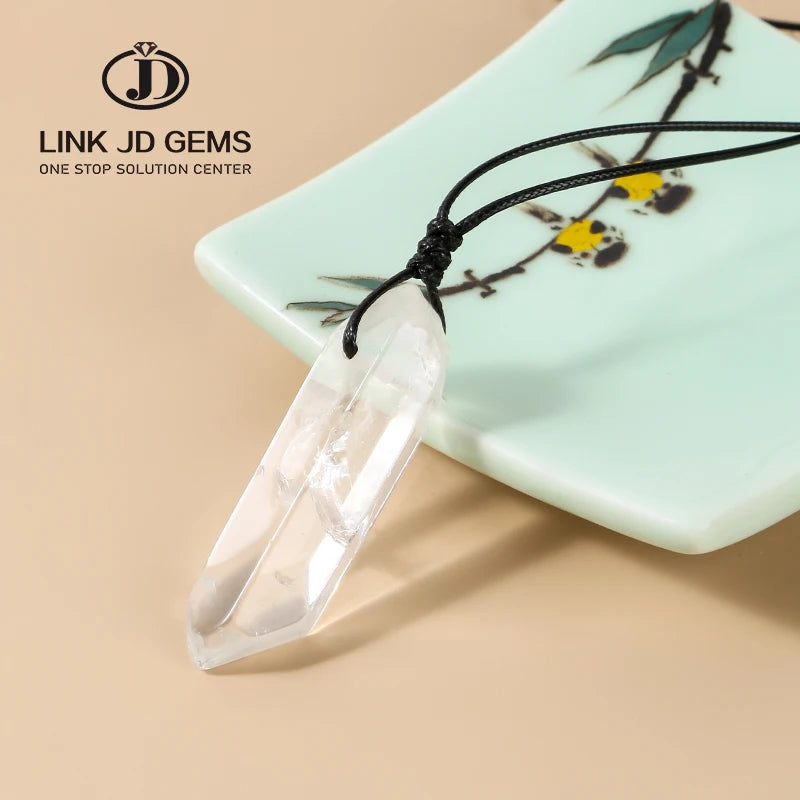 Fashion Natural White Crystal Pillar Necklace Custom Jewelry Personality Clear Crystal Crystal Healing Stones Unique Necklace