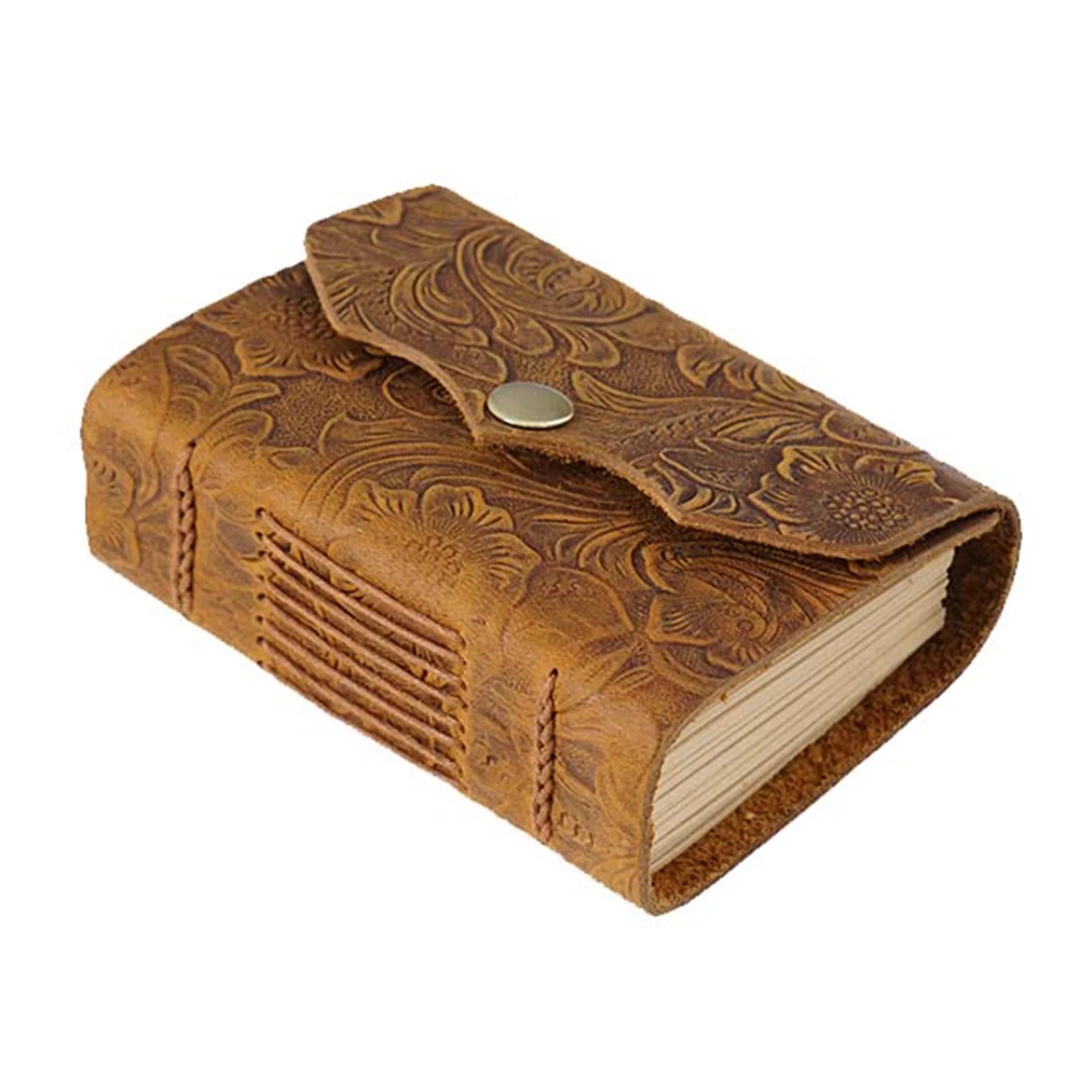 AIGUONIU Customizable Business Planner Vintage Top Layer Cowhide Notebook 100 Inner Graffiti Diary Mini Journals Leather Logo
