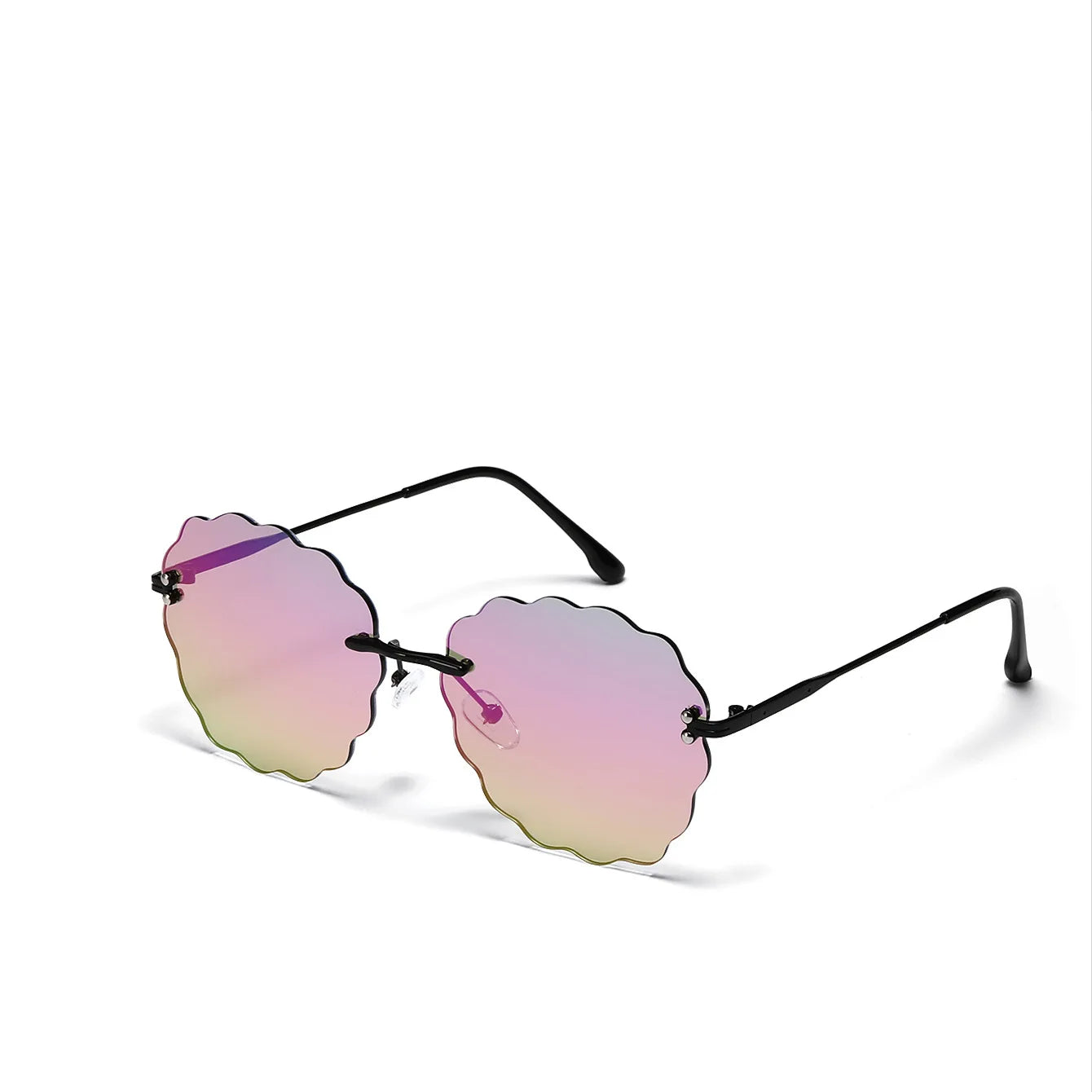 STORY XG-N2423 Fashion Cloud Metal Gradient Rimless Sunglasses Ocean Lens Sunshades Rainbow Sun Glasses Womens