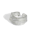 WMJB083 S925 Sterling Silver Brushed Open Back Polished and Satin Ring Jewelry Gifts for Women Brushed Satin 925 Silver Ring