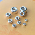 GP US Rondelle Spacer Beads Silver 925 Plain Rondelle Seamless Round Abacus Bead Spacer Permanent Jewelry Making Wholesale