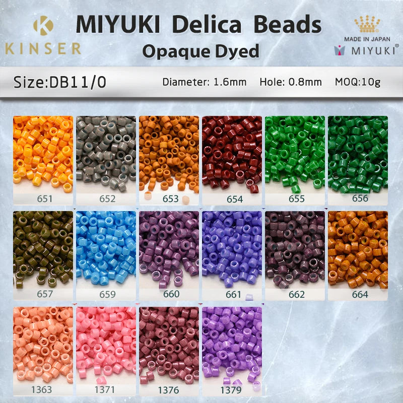 Miyuki Delica Beads 1.6 mm [17 Color  Opaque Dyed 1 ]10g Pack
