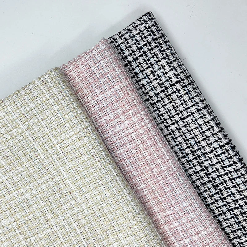Wholesale Eco-Friendly Organic Jacquard Tweed Fabric with Stretch Wool Poly Mix-Single Strip Check