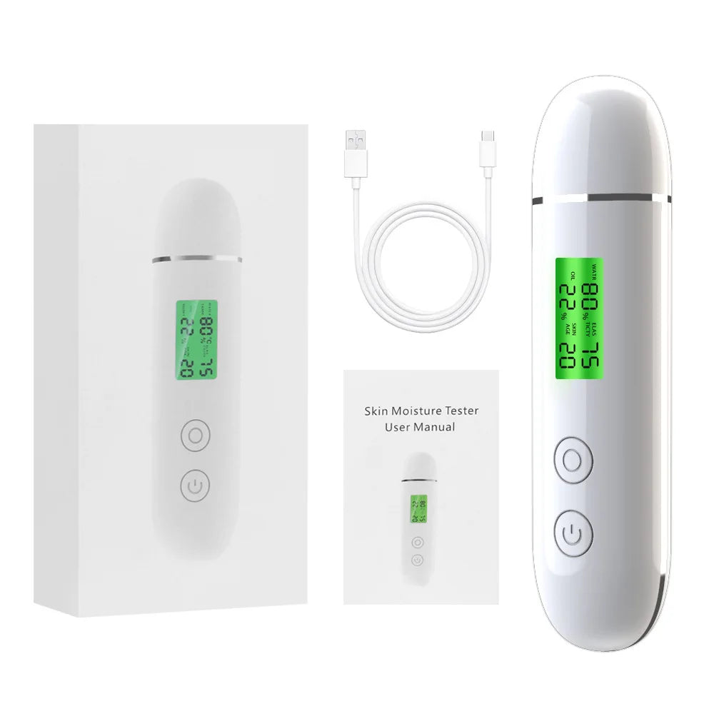 Portable Mini Facial Skin Analyzer Machine LCD Display Home Use Skin Care Tester Detector ABS Material