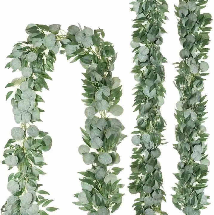 Artificial Eucalyptus Garland With Willow Leaves Faux Greenery Garland Vines for Wedding Party Decor