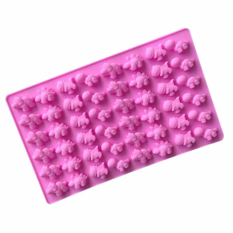Saffron Dinosaur Silicone Candy Mold for Boys Multi-Color (Pink/Blue/Green/Red/Purple)-Baking Mold