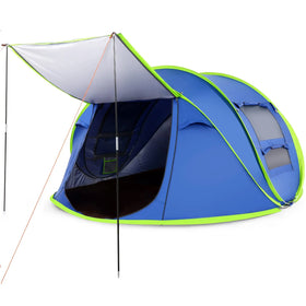 Modern 4-Person Waterproof Three-season Double Layer Ventilation Tent for Hiking Mountaineering Easy Pop-up Vestibule Automatic