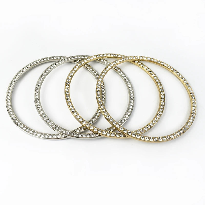 Meetee BD371 Handmade Bag Ring DIY Luggage Hardware Accessories Die-casting Alloy Diamond-encrusted Round Bag Handle