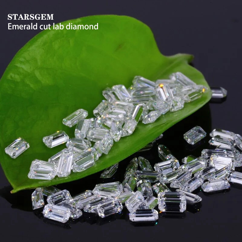 Emerald 3x5mm 4x6mm Loose Diamonds Wholesale Starsgem Top Quality DEF Color Cvd Hpht Melee Size VVS VS Clarity Lab Grown Diamond