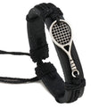 New Fashion Sports Charm Bracelets Leather Bangle for Tennis Football Soccer Basketball Volleyball Baseball Jewelry