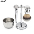 Men's Shaving Brush Set 34 in 1 Synthetic Shaving Brush with Stand and Steel Bowl
