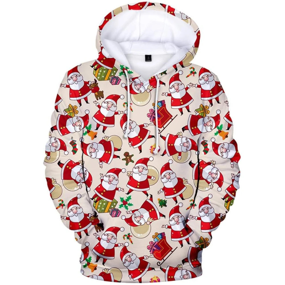 Fitspi Wholesale Custom 3d Printed Christmas Hoodie Pullover Sweatshirt Dropshiping