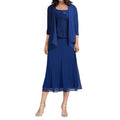 Chiffon Ankle Length A-Line Wedding Guest Party Groom Dress Mother of the Bride Dresses with Jacket