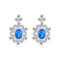 Luxury Jewelry 925 Sterling Silver Rhinestone Zircons Women Fashion Fine Gemstone Diamond Stud Earrings