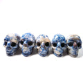 HY Cheap Wholesale 2 Inch Hand Made Natural Healing Gemstone Blue Spot Carved Decorative Skulls for Sale Crafts