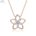 Trendy 18K Rose Gold Diamond Pendant Necklace Star Design Fashion Jewelry Set for Women