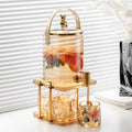 Drop Shipping Glass Cold Kettle Water Storage Barrel Set Large-capacity Household Cold Kettle Fruit Tea Whiskey Beverage Barrel MegaBDM
