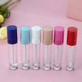 6ml Clear Pink White Black Top Empty Round Plastic Lip Gloss Tubes with Wands for Cosmetic Packaging