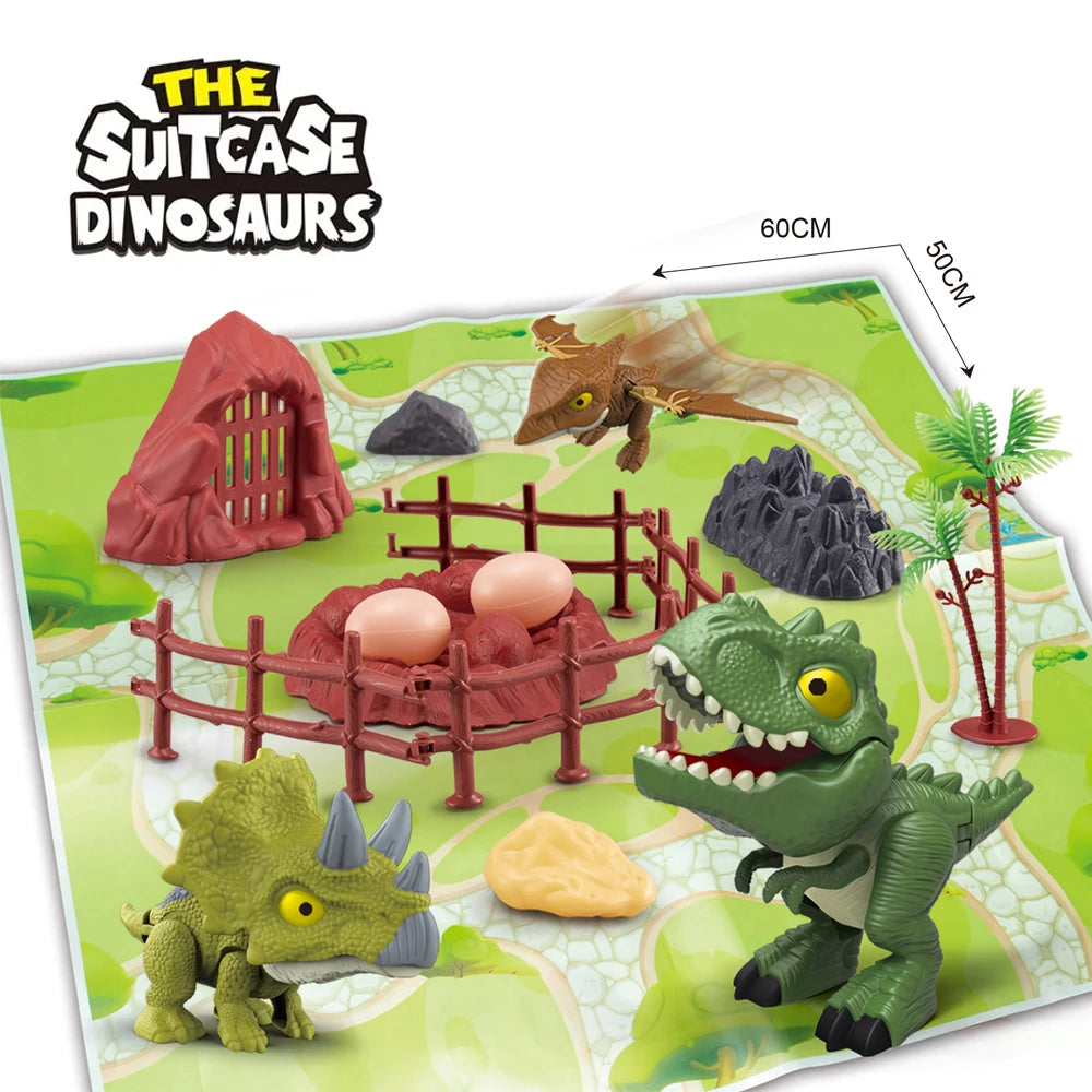JinYing Window Box DIY Children's Amusement Park Toys Dinosaur Sliding Track Toy Including Map