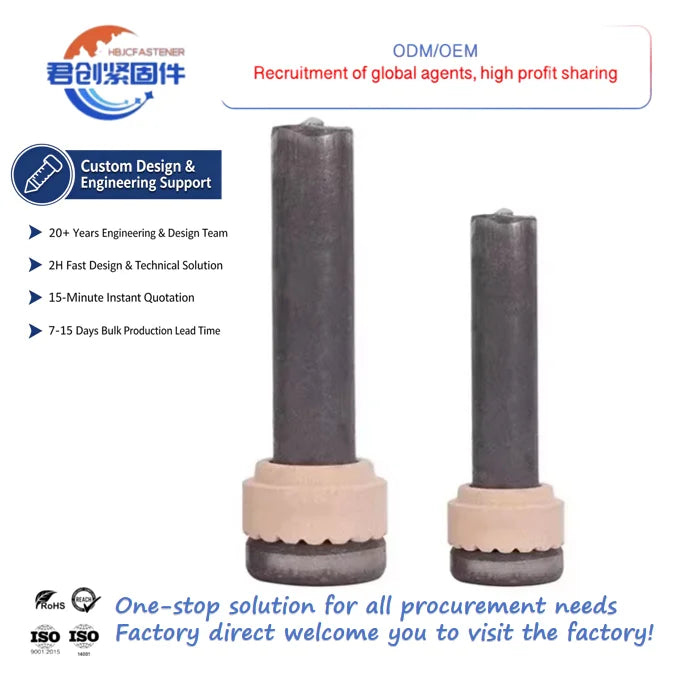 Fasting Shipping Steel Structure Welding Studs Plain Carbon Steel Round Head Stainless Steel Grade 4.8 Connector