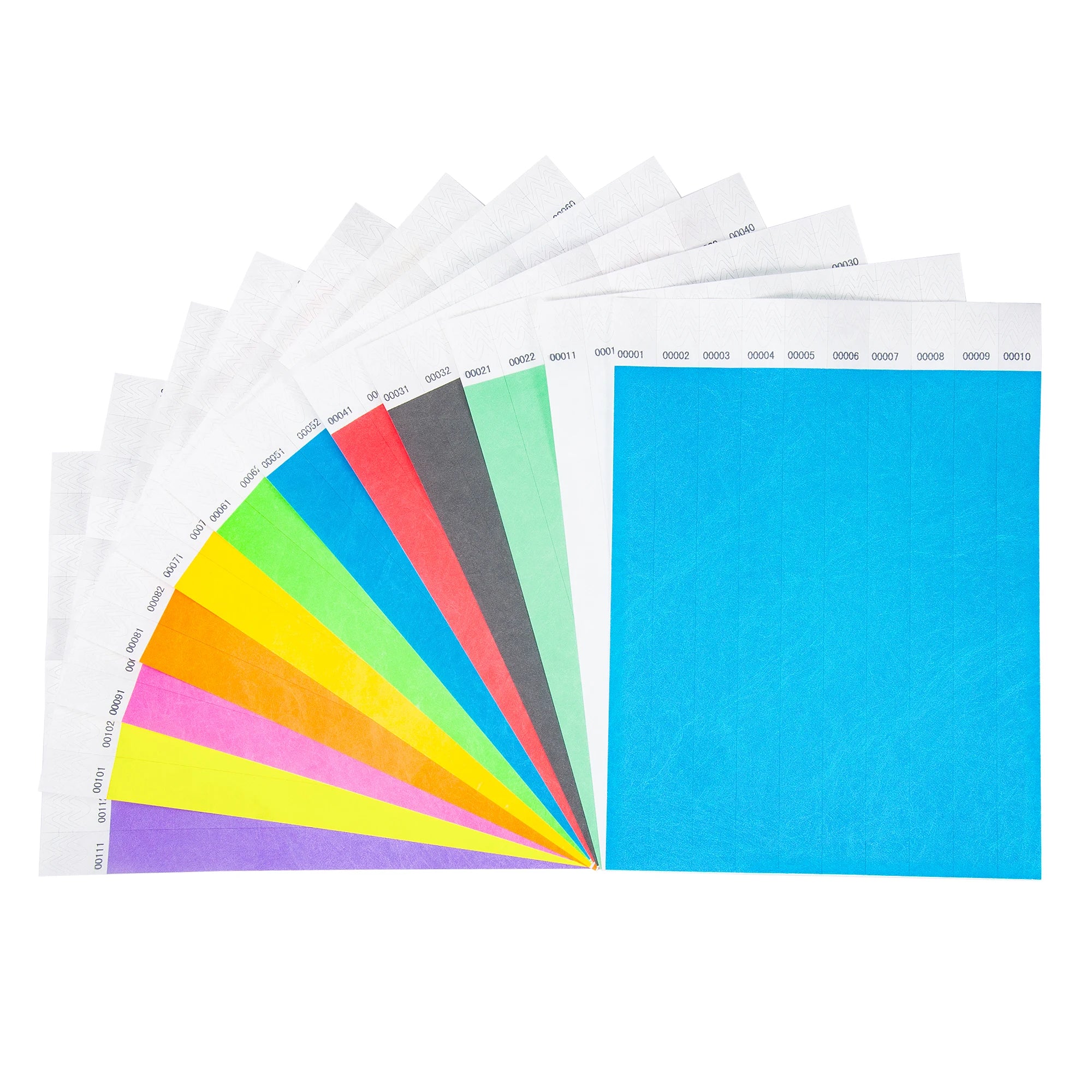 Customized Variety Pack Tyvek Wristbands Waterproof Tearproof Paper Wrist Mixed Colors Straps Serial Numbers for Wedding Favors
