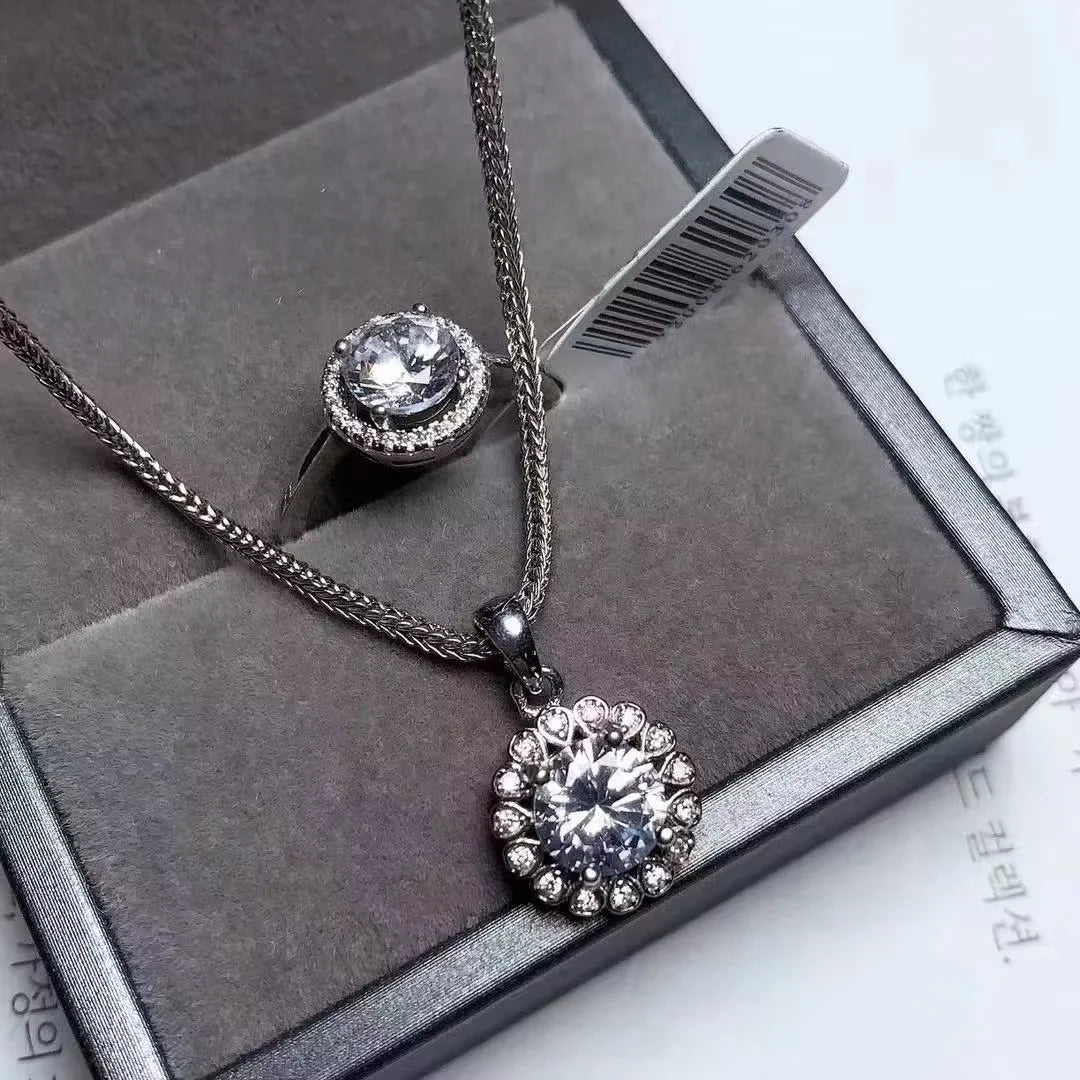 925 Sterling Silver Indian Traditional Wedding Bridal Jewelry Set with Moissanite Earrings Fashionable Wedding Accessories