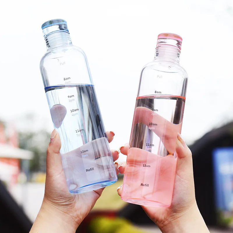 Hot Selling High Borosilicate Gradient Glass Water Bottle With Time Marker