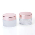 Luxury Cosmetic Cream Glass Bottles and Jars with Lids 5ml to 100ml Clear Frosted Sizes for Skin Care and Face Cream