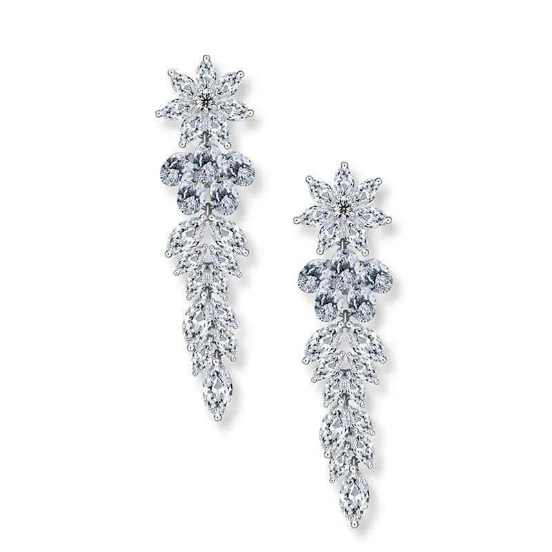 Factory Direct Selling Hot Large Fringe Earrings Women Inlaid Zircon Wedding Dress Fringe Earring Accessories