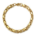 Men's New Fashion Titanium Steel Byzantine Chain Silver Bangles and Bracelets
