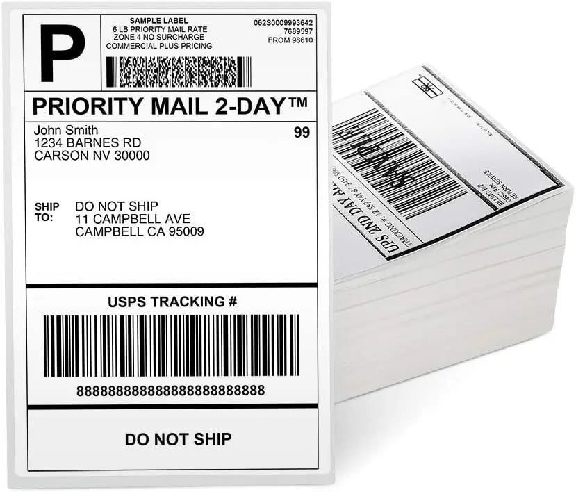 Phomemo 241bt 4*6 White Blue Thermal Shipping Labels Sticker Printer Papers Sheets Shipping Label