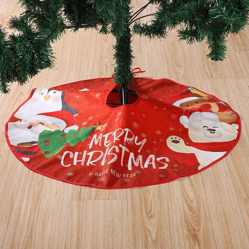 New Christmas Tree Skirt with Exquisite Creative Printing Tree Bottom Decoration Tree Skirt Christmas Decorations