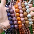Blue Purple Pink Gilt Gold Porcelain Chinese Round Bead Vintage Shou Double Happiness & Longevity Beads Porcelain Round Beads