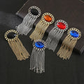 European American Temperament Tassel Mirror Men's Suit Brooch Shape Chain Pin Accessories Wedding Gift Party Alloy Silver Plated