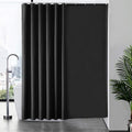 Factory Price Water Repellent Fabric Shower Curtain Liner 240x180cm Machine Washable Black Bathroom Shower Curtains