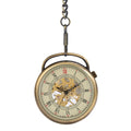 Open Face Roman Style Vintage Hand Winding Skeleton Men Mechanical Watch Pocket with Chain for Gift