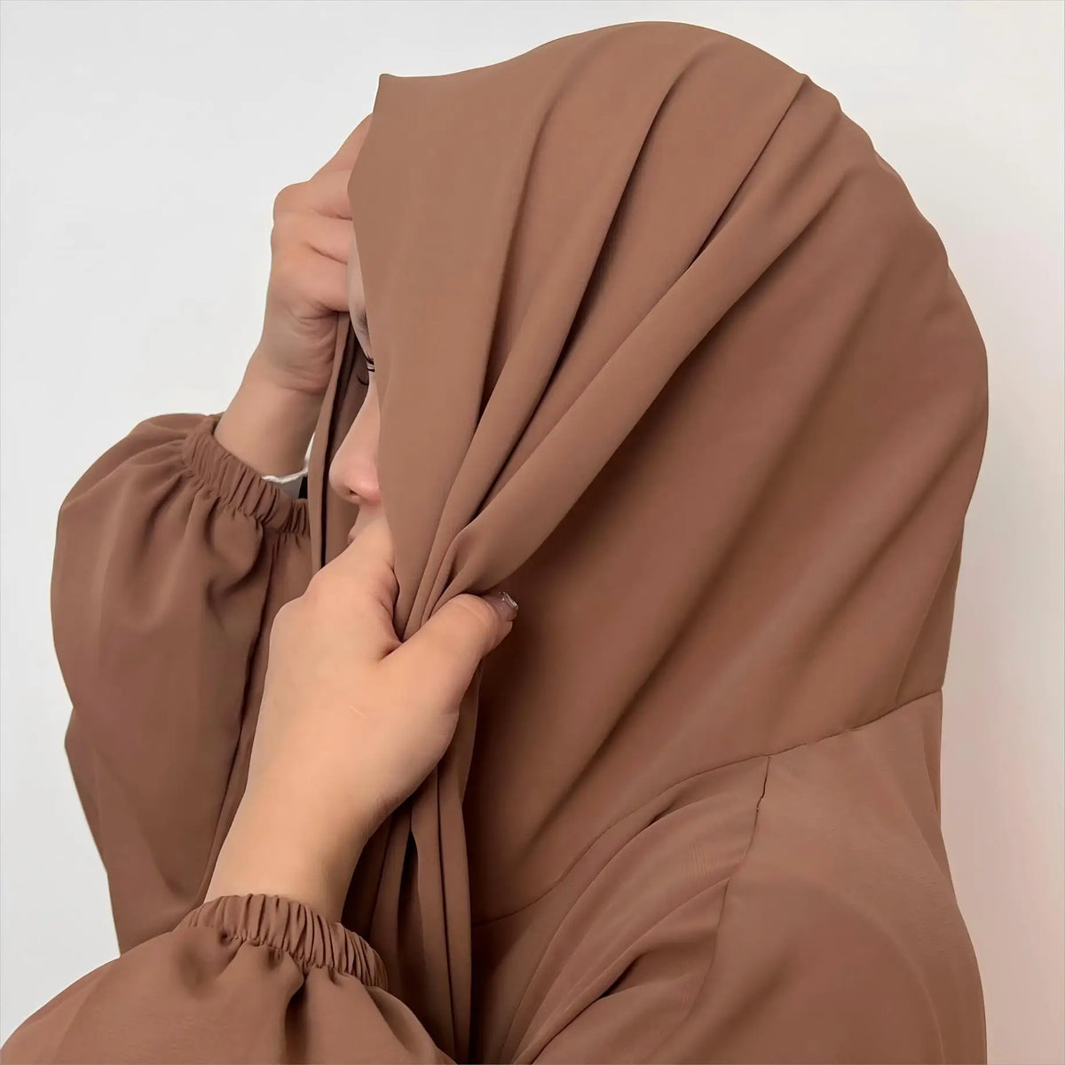 LM003 Hooded Abaya Hijab Attached With Pockets Muslim Jilbab Prayer Dress 1 Piece Jabab Prayer Dress Modest MegaBDM