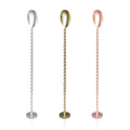 KLP bar Tools 304 Stainless Steel Copper Gold Silver  Round Bottom Steering Mixing Spoon Cocktail Stirrer Bar Spoon bar Ware
