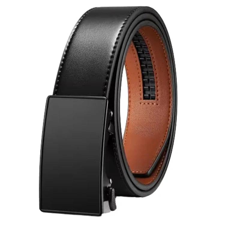 Casual Jeans Dress Automatic Ratchet Buckle Custom Designer Leather Belts for Men Real Genuine Leather Adjustable Length 3-4cm