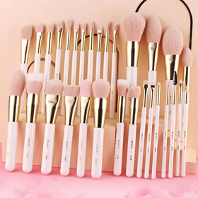 For Hot Sale Pink Super Soft Synthetic Eco-friendly Vegan Face Makeup Brush Set Private Label 30pcs