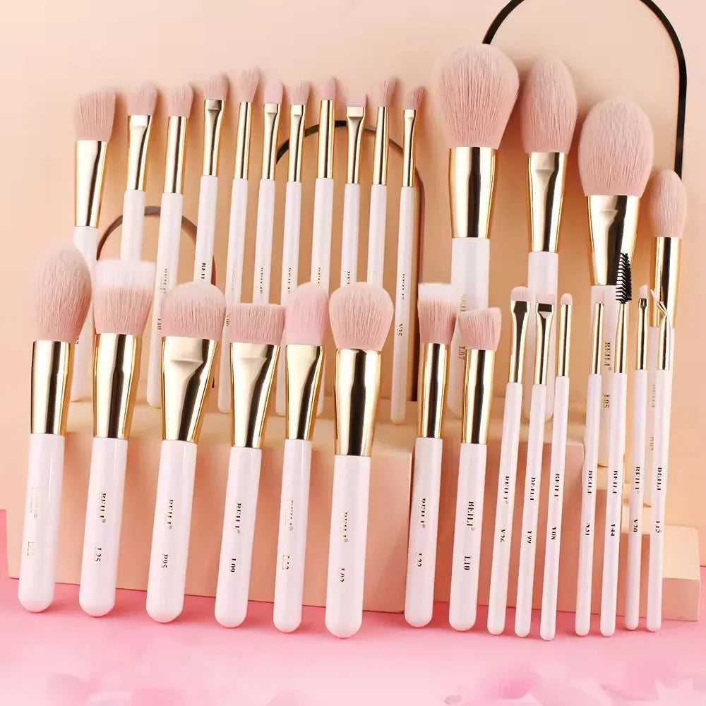 For Hot Sale Pink Super Soft Synthetic Eco-friendly Vegan Face Makeup Brush Set Private Label 30pcs