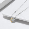 EQN46 RINNTIN 925 Silver Dainty Jewelry Custom Circle Micro CZ Diamond Pendant Necklace for Women