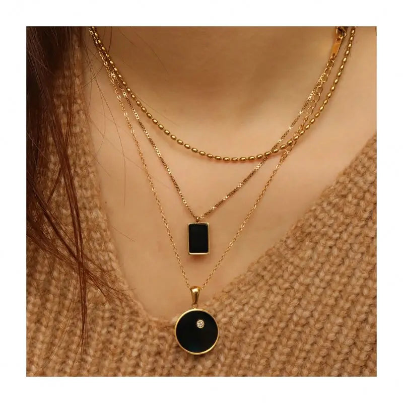 Chris April in Stock Fashion Jewelry PVD Gold Plated 316L Stainless Steel Unfade Simple Beads Chain Necklace for Women
