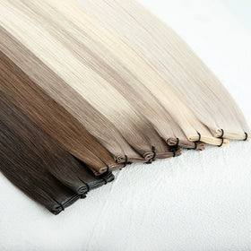 LeShine Super Thin Hand-Tied Russian Remy Hair Flat Invisible Weft Smooth Genius Weft Hair Extensions